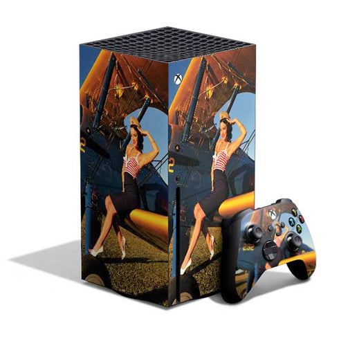 1940s Pin-Up On Stearman Biplane Xbox Series X Skins